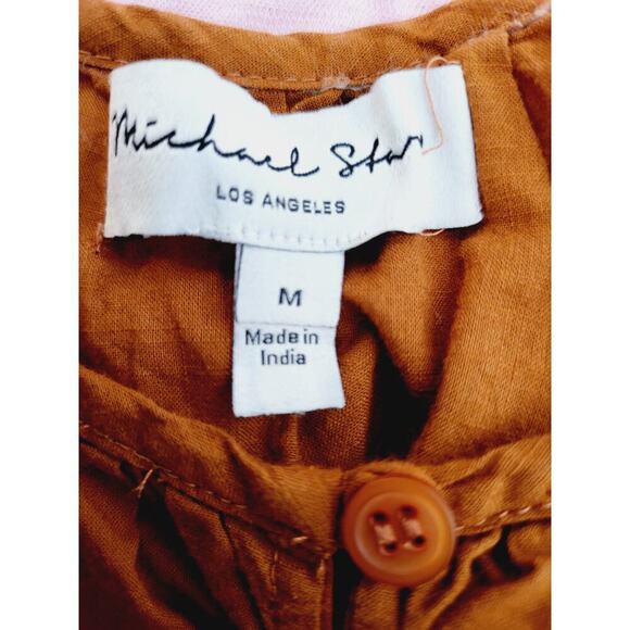 Michael Stars Alexa Balloon Sleeve Blouse - Orange - M - Picture 7 of 7